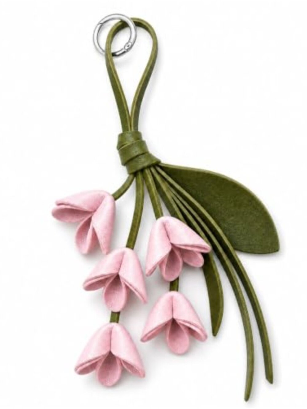Floral Leather Keychain Cute Bag Charm for Handbags Purse Backpack Tote